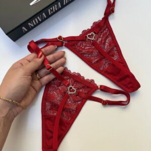 Tanga Fio Coração Strass