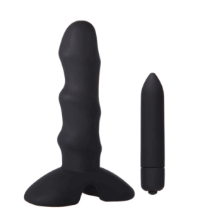 Plug Anal em Silicone Escalonado c/ Vibrador