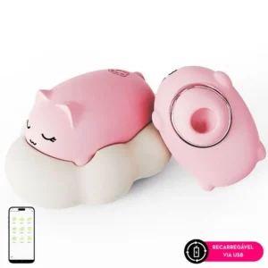 Estimulador por Ondas de Pressão Formato Gatinho Controle APP