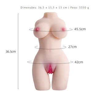 Masturbador Masculino Meio Corpo Feminino c/ Vagina e Anûs - Maig