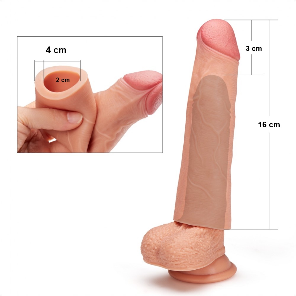 Capa Peniana Extensora Realistic Skin 16 x 4 cm - Clint - Image 2