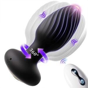 Plug Anal c/ Vibro Rotativo Recarregável e Controle Wireless 7 Funções