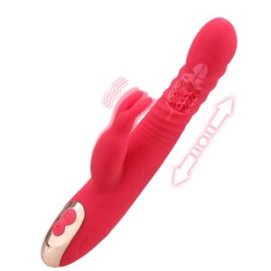 Vibrador Ponto G Sobe e Desce c/ Estimulador Rabitt Recarregável