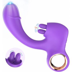 Vibrador Ponto G c/ Estimulador Duplo Recarregável 10 Funções - Suri