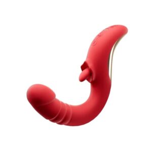 Vibrador Ponto G Vai e Vem c/ Língua Rotativa Recarregável 10 Funções