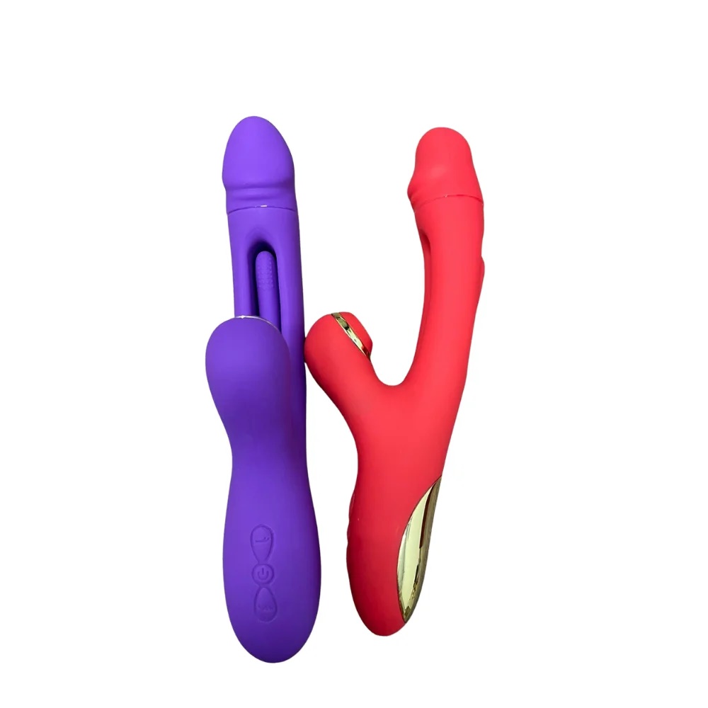 Vibrador Ponto G c/ Estimulador de Sucção e Movimento Slap Recarregável - Image 2