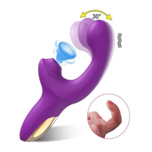 Vibrador Ponto G Dedilhar c/ Estimulador por Ondas de Pressão Recarregável