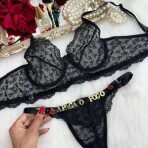 Conjunto Laço Personalizável - Preto