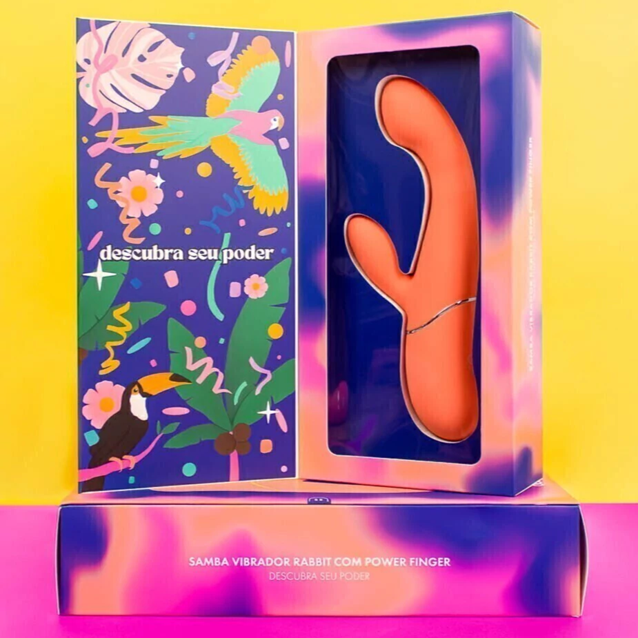 Vibrador Ponto G Finger c/ Estimulador Recarregável 10 Funções - SAMBA