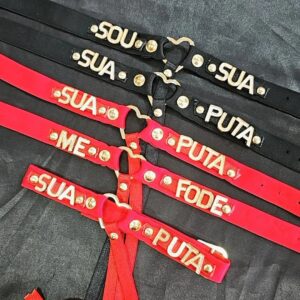 Coleira Choker Coração Personalizada