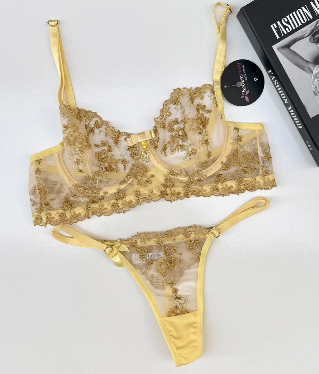 Conjunto Glamour Personalizável - Amarelo